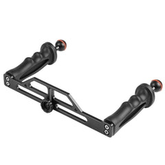 PULUZ Dual Handles Aluminium Alloy Tray Stabilizer for Underwater Camera Housings, B Type Alloy Tray Stabilizer(Black)