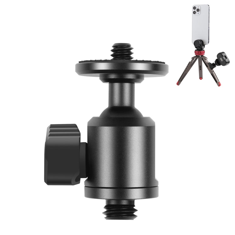 PULUZ 3/8 inch Outer Screw Metal Tripod Ball Head Adapter with Knob Lock, 3/8 inch Outer Screw