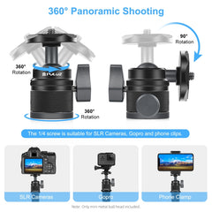 PULUZ 360 Panorama Aluminum Alloy Tripod Ball Head Adapter with Knob Lock, 360 Panorama