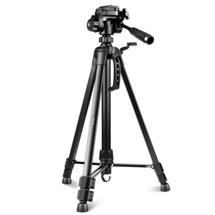 PULUZ Aluminum Selfie Live Tripod Mount with Three-dimensional Head & Phone Clamp, Adjustable Height: 55-139cm