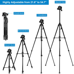 PULUZ Aluminum Selfie Live Tripod Mount with Three-dimensional Head & Phone Clamp