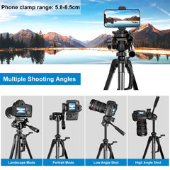 PULUZ Aluminum Selfie Live Tripod Mount with Three-dimensional Head & Phone Clamp