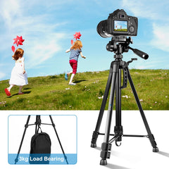 PULUZ Aluminum Selfie Live Tripod Mount with Three-dimensional Head & Phone Clamp