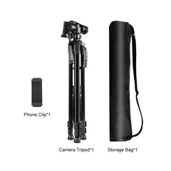 PULUZ Aluminum Selfie Live Tripod Mount with Three-dimensional Head & Phone Clamp