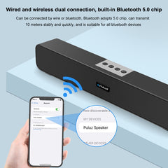 PULUZ 10W Soundbar Wired Wireless Bluetooth Surround Speaker