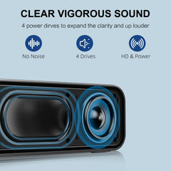 PULUZ 10W Soundbar Wired Wireless Bluetooth Surround Speaker