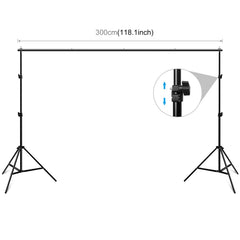 2 x 3m Photo Studio Background Support Stand Backdrop Crossbar Bracket, 2 x 3m