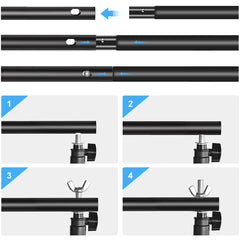 2 x 3m Photo Studio Background Support Stand Backdrop Crossbar Bracket, 2 x 3m