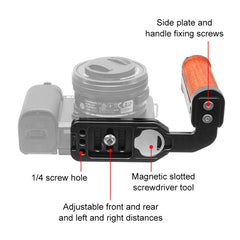 PULUZ Wooden Left Side Handle Vertical Shoot Quick Release L Plate, Wooden Side L Plate