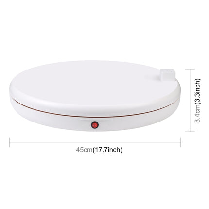 PULUZ 45cm Remote Control Adjusting Speed Rotating Turntable Display Stand with Power Socket, White, Load 100kg, 45cm Load 100kg White US Plug with Power Socket, 45cm Load 100kg White UK Plug with Power Socket                                           ...