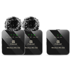 PULUZ 2 TX + 1 RX Wireless Lavalier Microphone