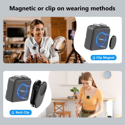 PULUZ Magnetic Lavalier Wireless Microphone with Charging Case Box, Type-C RX Receiver and 2 TX Microphones