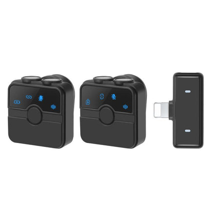 PULUZ Magnetic Lavalier Wireless Microphone with Charging Case Box, 8 Pin RX Receiver and 2 TX Microphones