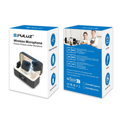 PULUZ Magnetic Lavalier Wireless Microphone with Charging Case Box, 8 Pin RX Receiver and 2 TX Microphones, 8 Pin 2 TX + 1 RX, with Charging Case Box
