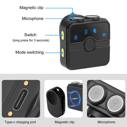 PULUZ Magnetic Lavalier Wireless Microphone with Charging Case Box, 8 Pin RX Receiver and 2 TX Microphones