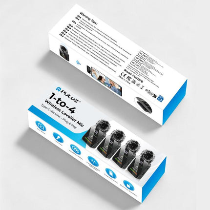 PULUZ 4 TX + 1 RX Wireless Lavalier Microphone, Type-C 4 TX + 1 RX
