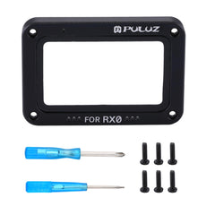 PULUZ Aluminum Alloy Flame + Tempered Glass Lens Protector for Sony RX0 / RX0 II, with Screws and Screwdrivers, Front Flame Black, Front Flame Red