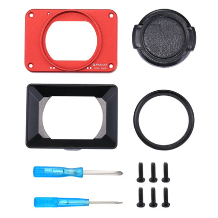 PULUZ Aluminum Alloy Front Panel + 37mm UV Filter Lens + Lens Sunshade for Sony RX0 / RX0 II, with Screws and Screwdrivers