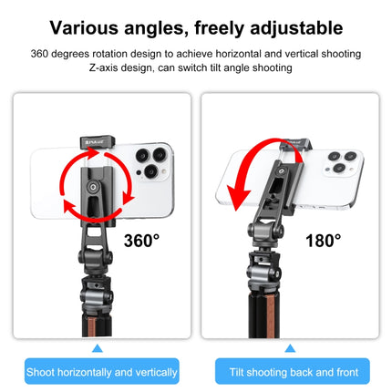 PULUZ Z-axis 360 Rotation Cold Shoes Aluminum Alloy Phone Clamp Holder Bracket, Z-axis Phone Clamp