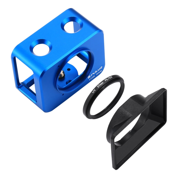 PULUZ für Sony RX0 Schutzkäfig aus Aluminiumlegierung + 37-mm-UV-Filterobjektiv + Objektiv-Sonnenschutz mit Schrauben und Schraubendrehern, Käfig Schwarz, Käfig Gold, Käfig Blau, Käfig Rot, Käfig Silber, Käfig Schwarz (US)