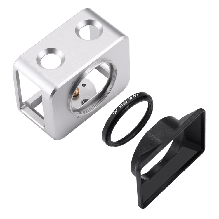 PULUZ für Sony RX0 Schutzkäfig aus Aluminiumlegierung + 37-mm-UV-Filterobjektiv + Objektiv-Sonnenschutz mit Schrauben und Schraubendrehern, Käfig Schwarz, Käfig Gold, Käfig Blau, Käfig Rot, Käfig Silber, Käfig Schwarz (US)