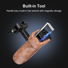 PULUZ Universal Slide Quick Release Side Wooden Handle with Cold Shoe Mount for Camera Cage Stabilizer, Quick Release Side Wooden Handle