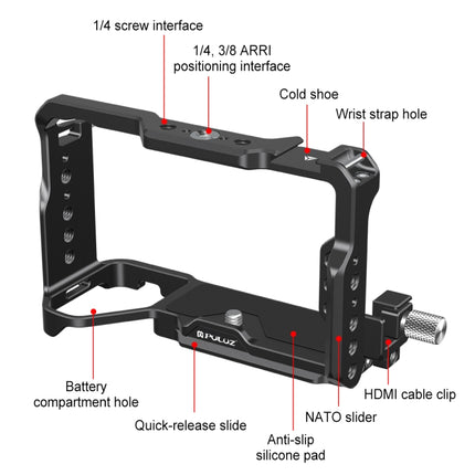 For Sony ILCE-A7CM2 / Alpha 7C II / Alpha 7CR PULUZ Metal Camera Cage Stabilizer Rig, For Sony ILCE-A7CM2 / Alpha 7CR
