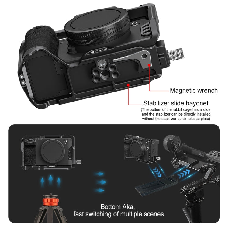 For Sony ILCE-A7CM2 / Alpha 7C II / Alpha 7CR PULUZ Metal Camera Cage Stabilizer Rig