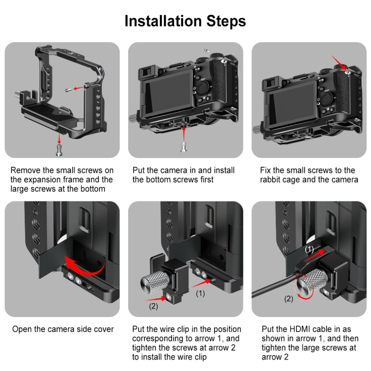 For Sony ILCE-A7CM2 / Alpha 7C II / Alpha 7CR PULUZ Metal Camera Cage Stabilizer Rig
