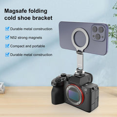 Foldable MagSafe Magnet Cold Shoe On-Camera Phone Mount