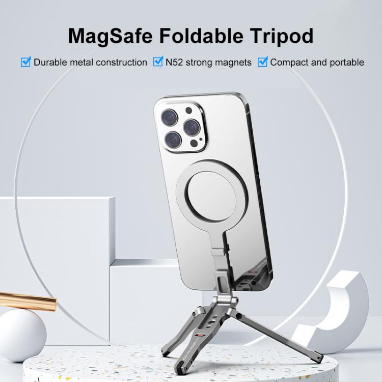 Foldable MagSafe Magnet Tripod Desk Phone Mount Handle Bracket