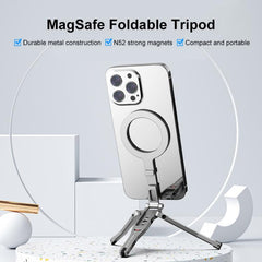 Foldable MagSafe Magnet Tripod Desk Phone Mount Handle Bracket