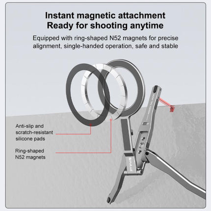 Foldable MagSafe Magnet Tripod Desk Phone Mount Handle Bracket