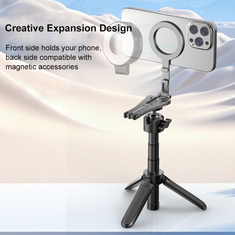 Foldable MagSafe Magnet Tripod Desk Phone Mount Handle Bracket
