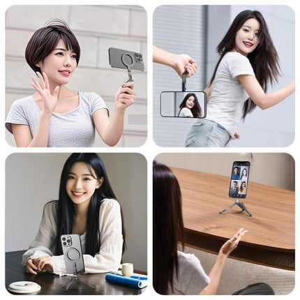 Foldable MagSafe Magnet Tripod Desk Phone Mount Handle Bracket