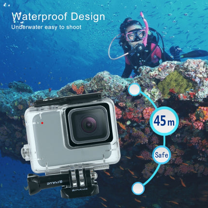 PULUZ 45m Underwater Waterproof Housing Diving Case for GoPro HERO7 Silver / HERO7 White, with Buckle Basic Mount & Screw, For HERO7