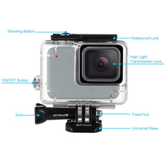 PULUZ 45m Underwater Waterproof Housing Diving Case for GoPro HERO7 Silver / HERO7 White, with Buckle Basic Mount & Screw, For HERO7, For HERO7 (US)