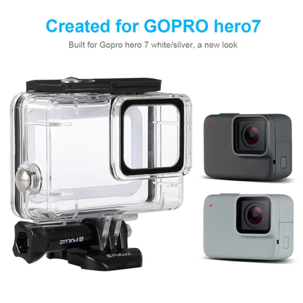 PULUZ 45m Underwater Waterproof Housing Diving Case for GoPro HERO7 Silver / HERO7 White, with Buckle Basic Mount & Screw, For HERO7