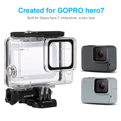 PULUZ 45m Underwater Waterproof Housing Diving Case for GoPro HERO7 Silver / HERO7 White, with Buckle Basic Mount & Screw, For HERO7, For HERO7 (US)