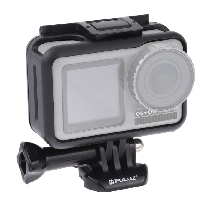 Jaula protectora de ABS con marco de borde estándar PULUZ para DJI Osmo Action, con soporte básico con hebilla y tornillo, ABS