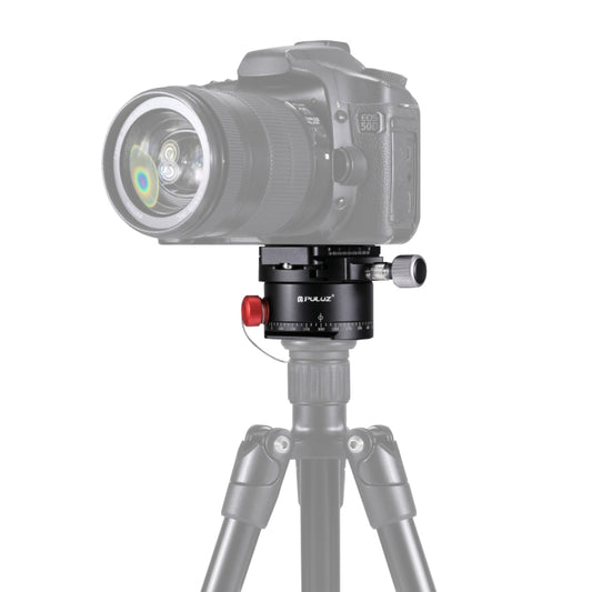 PULUZ Aluminum Alloy Panoramic Indexing Rotator Ball Head with Quick Release Plate for Camera Tripod Head, Rotator Ball Head