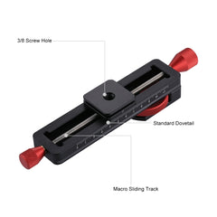 PULUZ Macro Focusing Rail Slider Close-up Shooting Tripod Head Quick Release Plate Holder, Macro Focusing Rail Slider