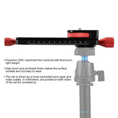 PULUZ Macro Focusing Rail Slider Close-up Shooting Tripod Head Quick Release Plate Holder, Macro Focusing Rail Slider