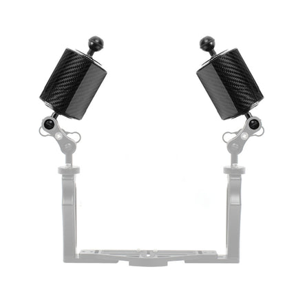 PULUZ 5 inch 12.7cm Length 80mm Diameter Dual Balls Carbon Fiber Floating Arm, Ball Diameter: 25mm, Buoyancy: 400g Phone, 5 inch 400g Buoyancy