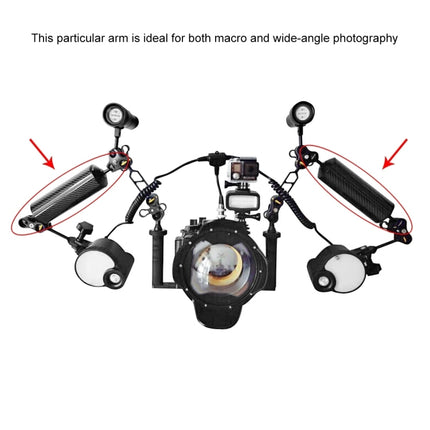 PULUZ 5 inch 12.7cm Length 80mm Diameter Dual Balls Carbon Fiber Floating Arm, Ball Diameter: 25mm, Buoyancy: 400g Phone, 5 inch 400g Buoyancy