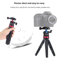 PULUZ Pocket Mini Adjustable Metal Desktop Tripod Mount with 360 Degree Ball Head for DSLR & Digital Cameras, Adjustable Height: 11-20.2cm, Tripod with Head(R), Tripod with Head(L)