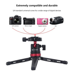 PULUZ Pocket Mini Adjustable Metal Desktop Tripod Mount with 360 Degree Ball Head for DSLR & Digital Cameras, Adjustable Height: 11-20.2cm, Tripod with Head(R), Tripod with Head(L)