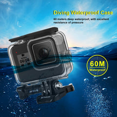 PULUZ 60m Underwater Depth Diving Case Waterproof Camera Housing for GoPro HERO8 Black, For GoPro HERO8 Black