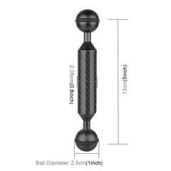 PULUZ 5 inch 13cm Length 20.8mm Diameter Dual Balls Carbon Fiber Floating Arm, Ball Diameter: 25mm, 5 inch Black, 5 inch Blue, 5 inch Red