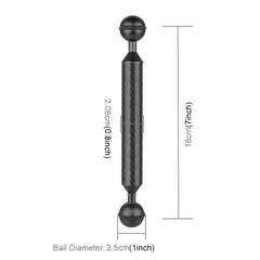 PULUZ  7 inch 18cm Length 20.8mm Diameter Dual Balls Carbon Fiber Floating Arm, Ball Diameter: 25mm, 7 inch Black, 7 inch Blue, 7 inch Red